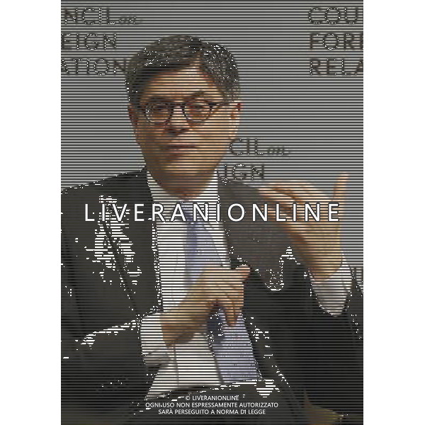(140116) -- WASHINGTON D.C., Jan. 16, 2014 () -- U.S. Treasury Secretary Jack Lew speaks on the U.S. economy, next steps of financial reform, and the Department of the Treasury\'s international agenda at the Council on Foreign Relations in Washington D.C., the United States, Jan. 16, 2014. (/Fang Zhe) AG ALDO LIVERANI SAS ONLY ITALY