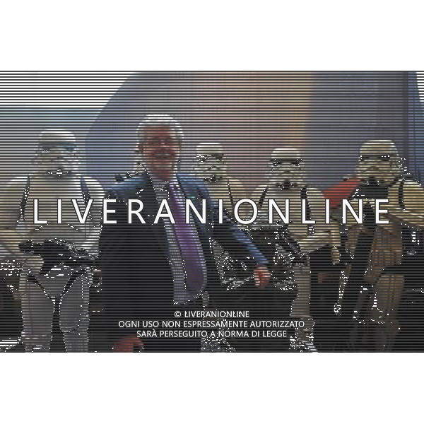 (140116) -- SINGAPORE, Jan. 16, 2014 () -- Filmmaker George Lucas attends the opening of Lucasfilm\'s new animation production facility, the Sandcrawler, in Singapore Jan. 16, 2014. (/Then Chih Wey) AG ALDO LIVERANI SAS ONLY ITALY