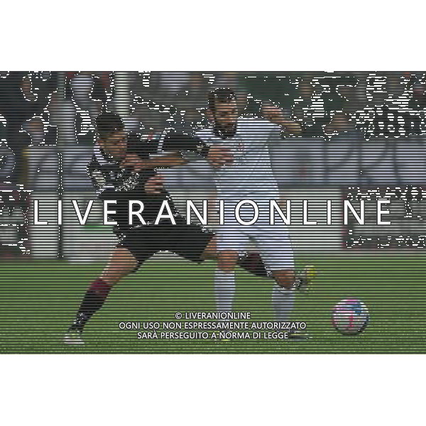 Vercelli 19-01-2014 Stadio Silvio Piola Campionato Lega PRO Prima Divisione girone A - 18Â° giornata Pro Vercelli - Reggiana nella foto Gianni Fabiano (Pro Vercelli) e sulla SX Andre\' Viapiana (Reggiana) foto Roberto Garavaglia - ag. Aldo Liverani sas