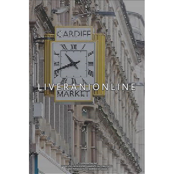 The Cardiff Market Clock face seen in Cardiff city centre Cardiff City ©Photoshot/Ag. Aldo Liverani s.a.s.-Only Italy-Editorial Use Only