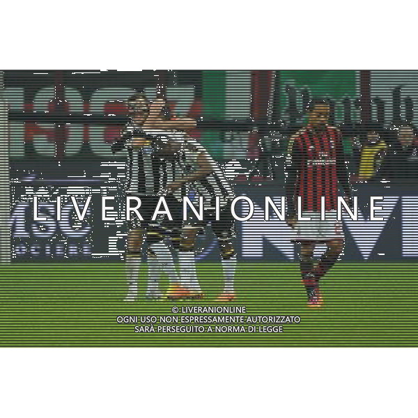 Milano 22-01-2014 TIM Cup - Coppa Italia quarti di finale Stadio Giuseppe Meazza - San Siro Milan - Udinese nella foto Lopez segna 2 a 1 Udinese foto Roberto Garavaglia - ag. Aldo Liverani sas