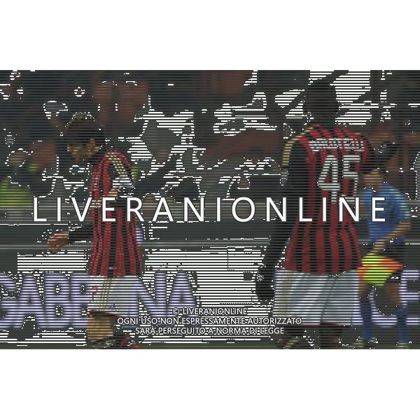 Milano 22-01-2014 TIM Cup - Coppa Italia quarti di finale Stadio Giuseppe Meazza - San Siro Milan - Udinese nella foto Ricardo Kaka\' (Milan) a SX e Mario Balotelli (Milan) foto Roberto Garavaglia - ag. Aldo Liverani sas