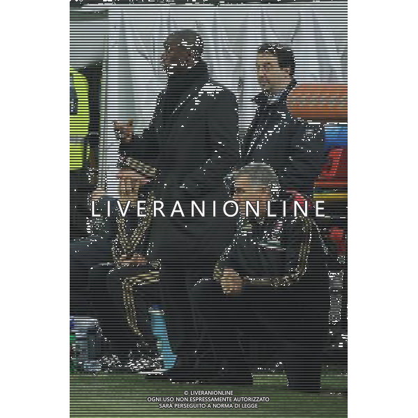 Milano 22-01-2014 TIM Cup - Coppa Italia quarti di finale Stadio Giuseppe Meazza - San Siro Milan - Udinese nella foto Clarence Seedorf allenatore del Milan e sulla DX il suo vice Mauro Tassotti foto Roberto Garavaglia - ag. Aldo Liverani sas