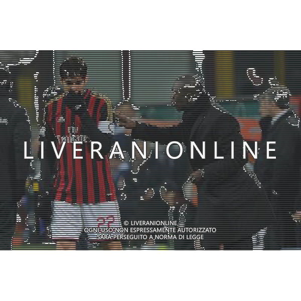 Milano 22-01-2014 TIM Cup - Coppa Italia quarti di finale Stadio Giuseppe Meazza - San Siro Milan - Udinese nella foto Clarence Seedorf allenatore del Milan e sulla SX Ricardo Kaka\' (Milan) foto Roberto Garavaglia - ag. Aldo Liverani sas