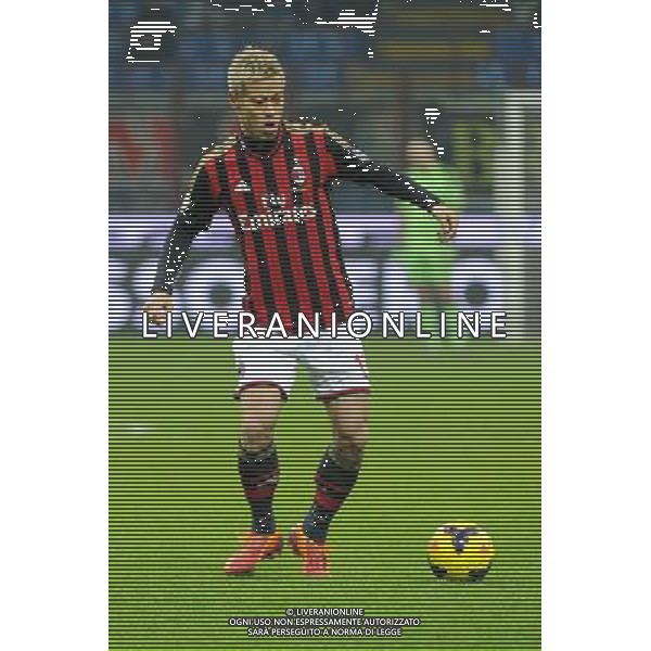 Milano 22-01-2014 TIM Cup - Coppa Italia quarti di finale Stadio Giuseppe Meazza - San Siro Milan - Udinese nella foto Keisuke Honda (Milan) foto Roberto Garavaglia - ag. Aldo Liverani sas
