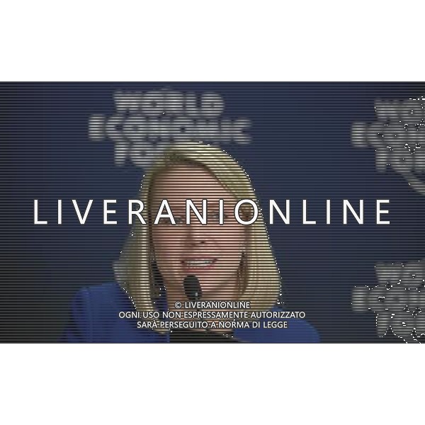 DAVOS/SWITZERLAND, 22JAN14 - Marissa Mayer, Chief Executive Officer, Yahoo, USA; Co-Chair of the World Economic Forum Annual Meeting 2014; Young Global Leader talks during the press Conference \'Annual Meeting 2014 Co-chair\'s\' at the Annual Meeting 2014 of the World Economic Forum at the congress centre in Davos, January 22, 2014. WORLD ECONOMIC FORUM/swiss-image.ch/Photo Nicola Pitaro Â©Photoshot/Ag. Aldo Liverani s.a.s.-Only Italy-Editorial Use Only