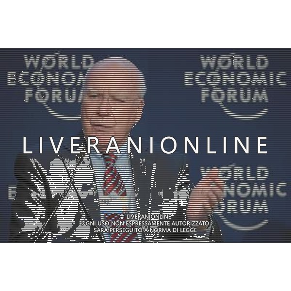 DAVOS/SWITZERLAND, 22JAN14 - Patrick J. Leahy, Senator from Vermont (Democrat), USA speaks during the session \'The Big Brother Problem\' at the Annual Meeting 2014 of the World Economic Forum at the congress centre in Davos, January 22, 2014. WORLD ECONOMIC FORUM/swiss-image.ch/Photo Michael Buholzer Â©Photoshot/Ag. Aldo Liverani s.a.s.-Only Italy-Editorial Use Only