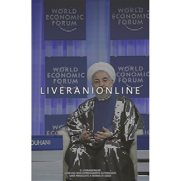 Hassan Rouhani, President of the Islamic Republic of Iran speaks during the session \'Iran in the World\' at the Annual Meeting 2014 of the World Economic Forum at the congress centre in Davos, January 23, 2014. WORLD ECONOMIC FORUM/swiss-image.ch/Photo RÈmy Steinegger ©Photoshot/Ag. Aldo Liverani s.a.s.-Only Italy-Editorial Use Only