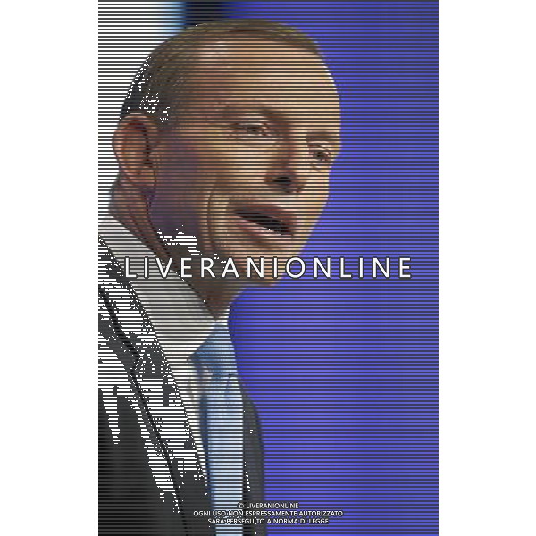 Tony Abbott, Prime Minister of Australia; 2014 Chair of G20 speaks to the audience during the special address \'Australia\'s Vision for the G20\' at the Annual Meeting 2014 of the World Economic Forum at the congress centre in Davos, January 23, 2014. WORLD ECONOMIC FORUM/swiss-image.ch/Photo Nicola Pitaro ©Photoshot/Ag. Aldo Liverani s.a.s.-Only Italy-Editorial Use Only