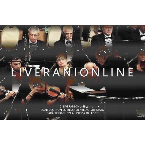 (140126) -- BAKU, Jan. 26, 2014 () -- World-famous Italian musician Ennio Morricone (R) performs with his orchestra at a concert in Azerbaijan s capital Baku on Jan. 25, 2014. Oscar winner Ennio Morricone held his first concert in Azerbaijan to celebrate the 85th anniversary of country s grand concert. (/Tofik Babayev) AZERBAIJAN-ENNIO MORRICONE-CONCERT PUBLICATIONxNOTxINxCHN Baku Jan 26 2014 World Famous Italian Musician Ennio Morricone r performs With His Orchestra AT a Concert in Azerbaijan S Capital Baku ON Jan 25 2014 Oscar Winner Ennio Morricone Hero His First Concert in Azerbaijan to Celebrate The 85th Anniversary of Country S Grand Concert Babayev Azerbaijan Ennio Morricone Concert PUBLICATIONxNOTxINxCHN AG ALDO LIVERANI SAS ONLY ITALY