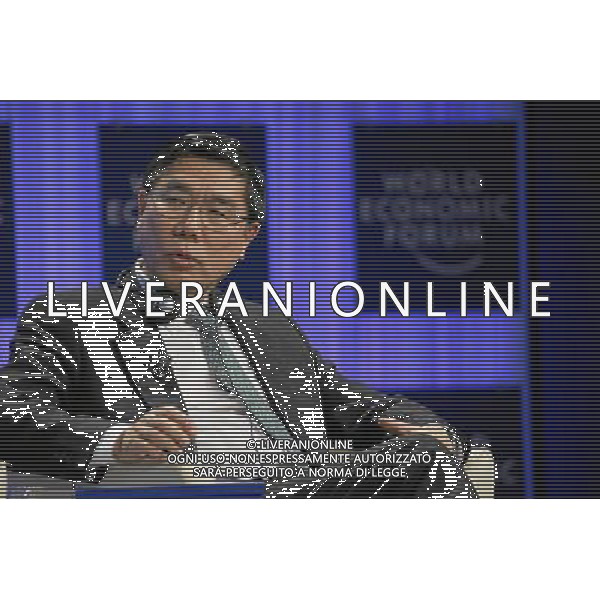Jiang Jianqing, Chairman of the Board, Industrial and Commercial Bank of China, People\'s Republic of China; Co-Chair of the World Economic Forum Annual Meeting 2014 speaks during the session \'The Global Agenda 2014\' at the Annual Meeting 2014 of the World Economic Forum at the congress centre in Davos, January 25, 2014. WORLD ECONOMIC FORUM/swiss-image.ch/Photo Remy Steinegger AG ALDO LIVERANI SAS ONLY ITALY