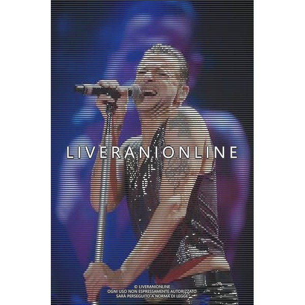 Depeche Mode performing at Birmingham LG Arena, England on 27th February 2014. Lead singer Dave Gahan. ©Photoshot/Ag. Aldo Liverani s.a.s.-Only Italy-Editorial Use Only