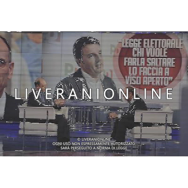 TRASMISSIONE TELEVISIVA PORTA A PORTA 28-01-2014 NELLA FOTO ANGELINO ALFANO CON BRUNO VESPA FOTO FABRIZIO CORRADETTI-AG ALDO LIVERANI SAS