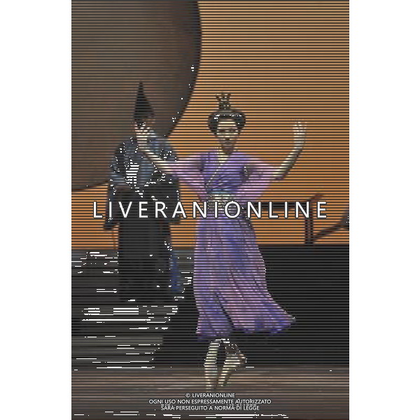 The Prince of the Pagodas, dress rehearsal on 29th January 2014 at The Lowry, Salford, England. The show will runs from 30th January - 1st February 2014 before touring the UK. David Bintley\'s ballet to Benjamin Britten\'s only commissioned ballet score was rapturously received by audiences and critics at its premiere by the National Ballet of Japan in 2011. The spectacular and imaginative costumes from War Horse designer Rae Smith bring to life the elegance and beauty of the Chrysanthemum Kingdom, and capture our imagination in the fantastical journey through the elements. AG ALDO LIVERANI SAS ONLY ITALY