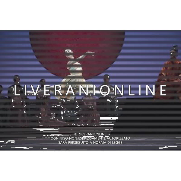 The Prince of the Pagodas, dress rehearsal on 29th January 2014 at The Lowry, Salford, England. The show will runs from 30th January - 1st February 2014 before touring the UK. David Bintley\'s ballet to Benjamin Britten\'s only commissioned ballet score was rapturously received by audiences and critics at its premiere by the National Ballet of Japan in 2011. The spectacular and imaginative costumes from War Horse designer Rae Smith bring to life the elegance and beauty of the Chrysanthemum Kingdom, and capture our imagination in the fantastical journey through the elements. AG ALDO LIVERANI SAS ONLY ITALY