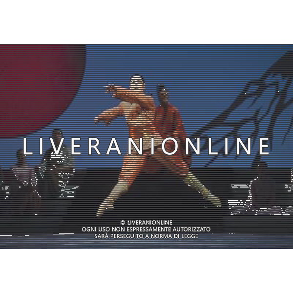 The Prince of the Pagodas, dress rehearsal on 29th January 2014 at The Lowry, Salford, England. The show will runs from 30th January - 1st February 2014 before touring the UK. David Bintley\'s ballet to Benjamin Britten\'s only commissioned ballet score was rapturously received by audiences and critics at its premiere by the National Ballet of Japan in 2011. The spectacular and imaginative costumes from War Horse designer Rae Smith bring to life the elegance and beauty of the Chrysanthemum Kingdom, and capture our imagination in the fantastical journey through the elements. AG ALDO LIVERANI SAS ONLY ITALY