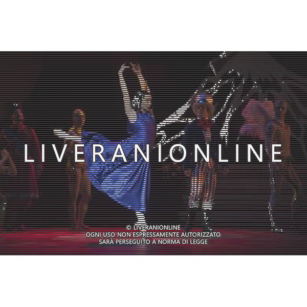The Prince of the Pagodas, dress rehearsal on 29th January 2014 at The Lowry, Salford, England. The show will runs from 30th January - 1st February 2014 before touring the UK. David Bintley\'s ballet to Benjamin Britten\'s only commissioned ballet score was rapturously received by audiences and critics at its premiere by the National Ballet of Japan in 2011. The spectacular and imaginative costumes from War Horse designer Rae Smith bring to life the elegance and beauty of the Chrysanthemum Kingdom, and capture our imagination in the fantastical journey through the elements. ©photoshot/AGENZIA ALDO LIVERANI SAS - ITALY ONLY - Ballerini classici durante le prove de \'Il principe delle pagode\' , prova generale del 29 gennaio 2014 al The Lowry, Salford, in Inghilterra
