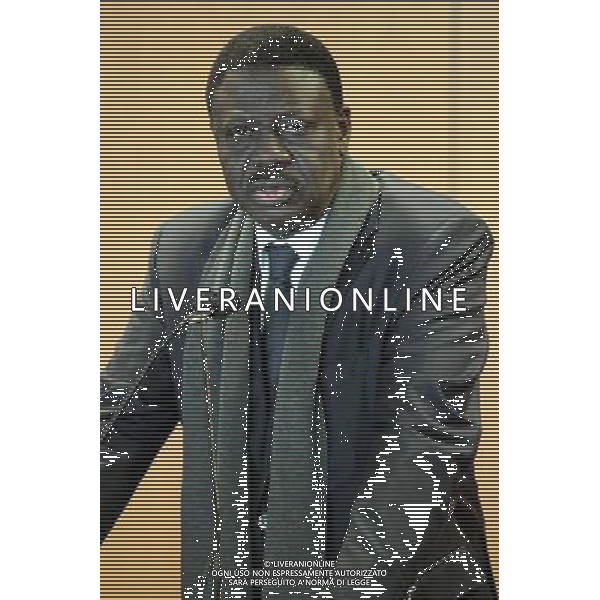 Pape Diouf -04.02.2014 - L ancien president de l OM annonce sa candidature pour les municipales a Marseille sur une liste de rassemblement Photo : Visual / Icon Sport /AGENZIA ALDO LIVERANI SAS - ITALY ONLY - Pape Diouf -04.02.2014 - L\'ex presidente della OM ha annunciato la sua candidatura per Marsiglia comunale in una lista di raduno *** Local Caption ***