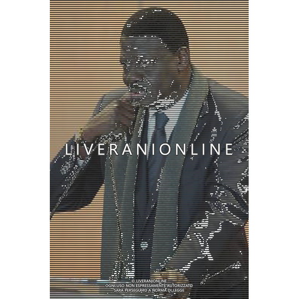 Pape Diouf -04.02.2014 - L ancien president de l OM annonce sa candidature pour les municipales a Marseille sur une liste de rassemblement Photo : Visual / Icon Sport /AGENZIA ALDO LIVERANI SAS - ITALY ONLY - Pape Diouf -04.02.2014 - L\'ex presidente della OM ha annunciato la sua candidatura per Marsiglia comunale in una lista di raduno *** Local Caption ***