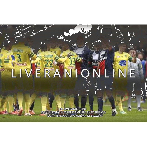 Altercation Issa CISSOKHO / Zlatan IBRAHIMOVIC - 04.02.2014 - Nantes / Paris Saint Germain - 1/2Finale Coupe de la Ligue Photo : Fred Porcu / Icon Sport AG ALDO LIVERANI SAS ONLY ITALY