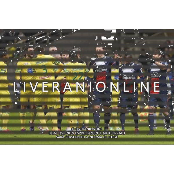 Altercation Issa CISSOKHO / Zlatan IBRAHIMOVIC - 04.02.2014 - Nantes / Paris Saint Germain - 1/2Finale Coupe de la Ligue Photo : Fred Porcu / Icon Sport AG ALDO LIVERANI SAS ONLY ITALY