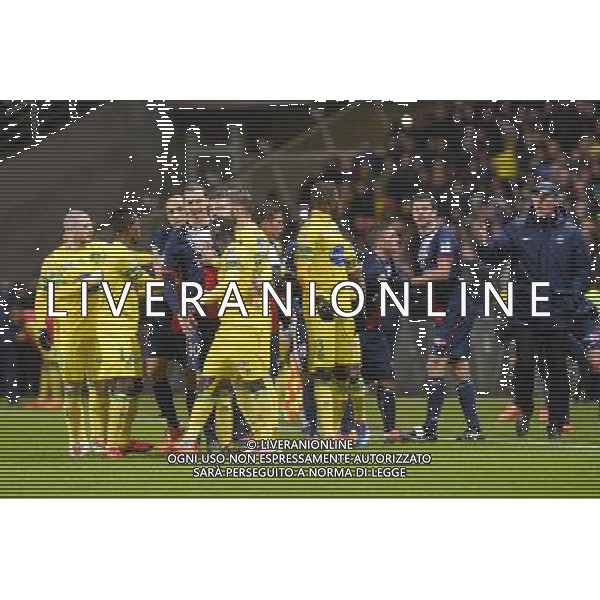 Altercation Zlatan IBRAHIMOVIC / Issa CISSOKHO - 04.02.2014 - Nantes / Paris Saint Germain - 1/2Finale Coupe de la Ligue Photo : Fred Porcu / Icon Sport AG ALDO LIVERANI SAS ONLY ITALY