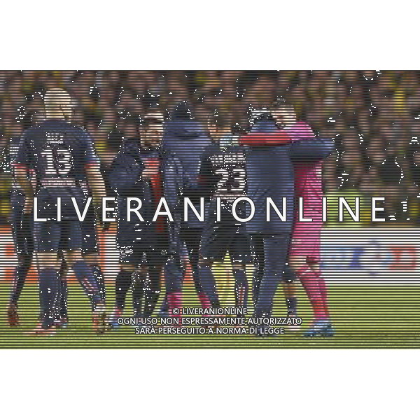 Joie PSG - Ezequiel LAVEZZI / Nicolas DOUCHEZ - 04.02.2014 - Nantes / Paris Saint Germain - 1/2Finale Coupe de la Ligue Photo : Fred Porcu / Icon Sport AG ALDO LIVERANI SAS ONLY ITALY