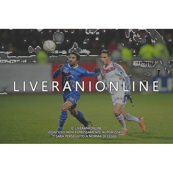 Fahid BEN KHALFALLAH / Mehdi ZEFFANE - 05.02.2014 - Lyon / Troyes - 1/2Finale Coupe de la Ligue Photo : Jean Paul Thomas / Icon Sport AG ALDO LIVERANI SAS ONLY ITALY