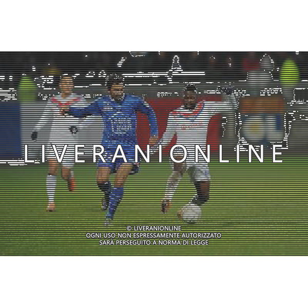 Fahid BEN KHALFALLAH / Arnold MVUEMBA - 05.02.2014 - Lyon / Troyes - 1/2Finale Coupe de la Ligue Photo : Jean Paul Thomas / Icon Sport AG ALDO LIVERANI SAS ONLY ITALY