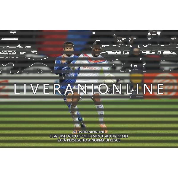 Fahid BEN KHALFALLAH / Arnold MVUEMBA - 05.02.2014 - Lyon / Troyes - 1/2Finale Coupe de la Ligue Photo : Jean Paul Thomas / Icon Sport AG ALDO LIVERANI SAS ONLY ITALY