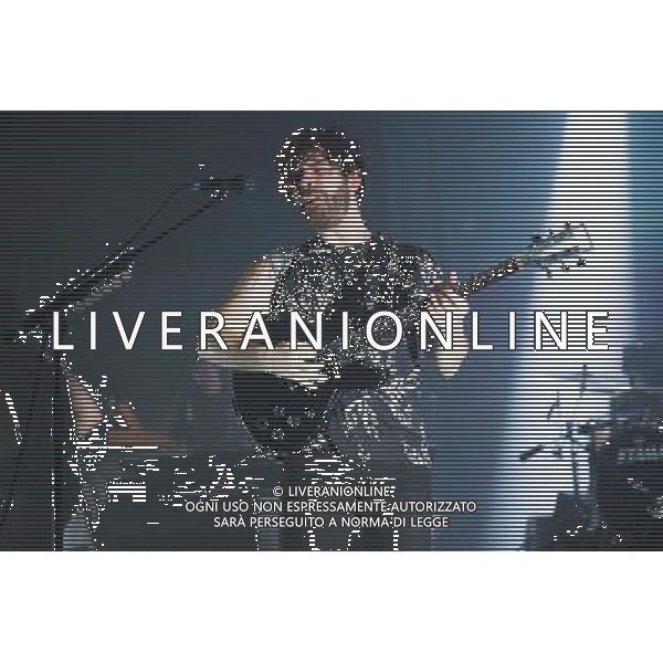 Yannis Philippakis of Rock band Foals performs live at Manchester Apollo, 7th February 2014. AG ALDO LIVERANI SAS ONLY ITALY