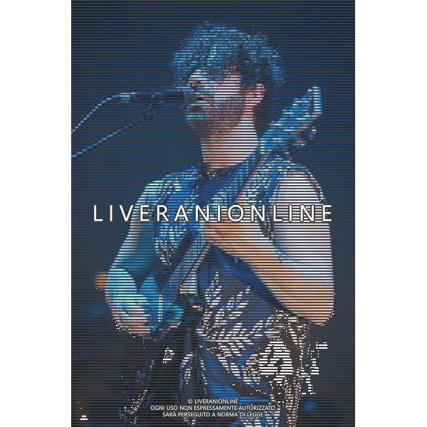 Yannis Philippakis of Rock band Foals performs live at Manchester Apollo, 7th February 2014. AG ALDO LIVERANI SAS ONLY ITALY