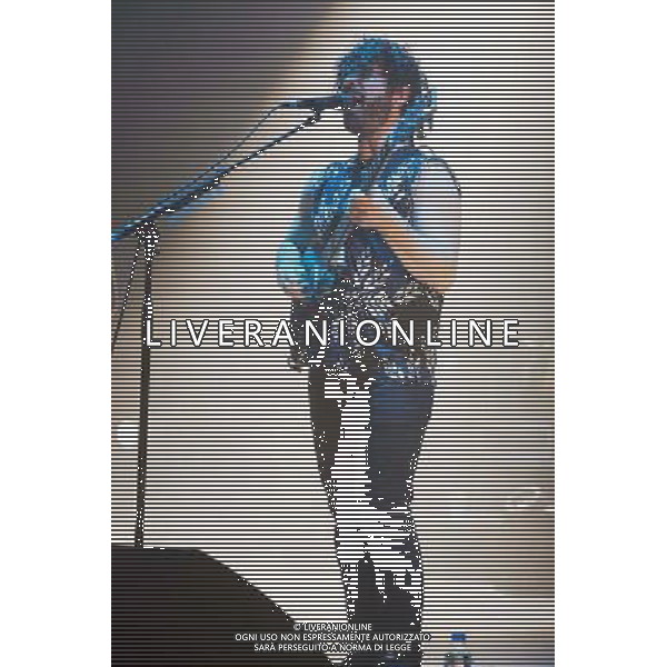 Yannis Philippakis of Rock band Foals performs live at Manchester Apollo, 7th February 2014. AG ALDO LIVERANI SAS ONLY ITALY