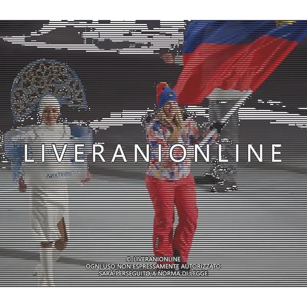 07.02.2014, Olympiastadion Fischt, Adler, RUS, Sochi 2014, ErÃ¶ffnungsfeier der XXII. Olympischen Winterspiele, im Bild Team Liechtenstein mit Fahnentraegerin Tina Weirather // Team Liechtenstein with flag bearer Tina Weirather during the Opening Ceremony of the Olympic Winter Games Sochi 2014 at the Fisht Olympic Stadium in Adler, Russia on 2014/02/07. EXPA Pictures Â© 2014, PhotoCredit: EXPA/ Johann Groder Â©PHOTOSHOT/AGENZIA ALDO LIVERANI SAS - ITALY ONLY - Cerimonia di apertura dei 22mi Giochi Olimpici Invernali Olimpiadi di Sochi, Russia 7 febbraio 2014