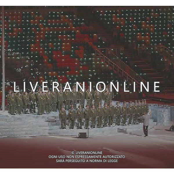 07.02.2014, Olympiastadion Fischt, Adler, RUS, Sochi 2014, ErÃ¶ffnungsfeier der XXII. Olympischen Winterspiele, im Bild MilitÃ¤rchor // Military Choir during the Opening Ceremony of the Olympic Winter Games Sochi 2014 at the Fisht Olympic Stadium in Adler, Russia on 2014/02/07. EXPA Pictures Â© 2014, PhotoCredit: EXPA/ Johann Groder Â©PHOTOSHOT/AGENZIA ALDO LIVERANI SAS - ITALY ONLY - Cerimonia di apertura dei 22mi Giochi Olimpici Invernali Olimpiadi di Sochi, Russia 7 febbraio 2014