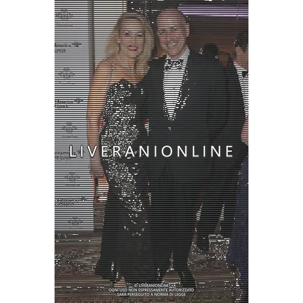 Jerry Hall and Professor Armand Leroi pose at a reception for the Prince\'s Trust Invest in Futures Gala Dinner at The Savoy Hotel on February 6, 2014 in London, England. The money raised by the event will help disadvantaged young people into jobs. ©photoshot/AGENZIA ALDO LIVERANI SAS - ITALY ONLY - REALI INGLESI: Il Principe Carlo d\'inghilterra a un ricevimento e Cena di Gala al The Savoy Hotel il 6 febbraio 2014 a Londra per una raccolta di fondi per aiutare i giovani svantaggiati nel mondo del lavoro.