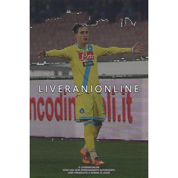 NAPOLI - ROMA SEMIFINALE DI RITORNO COPPA ITALIA TIM CUP 12 FEBBRAIO 2014 NELLA FOTO: ESULTANZA DOPO IL GOL DI CALLEJON ©MOSCA/AGENZIA ALDO LIVERANI SAS