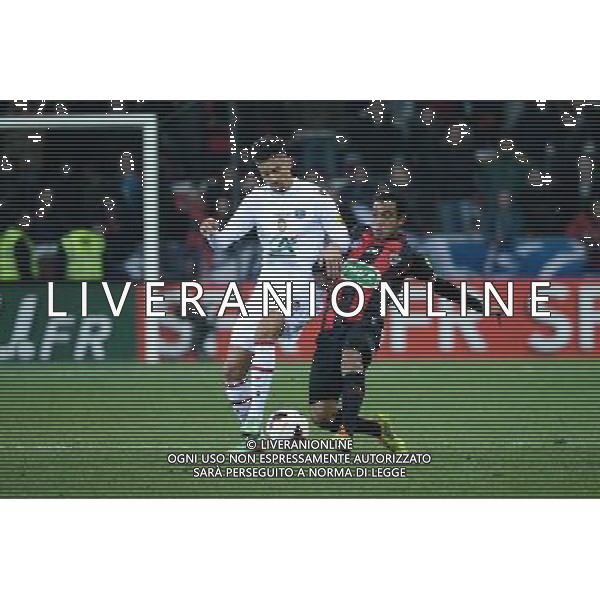 Yannick FERREIRA CARRASCO / Fabrice ABRIEL - 12.02.2014 - Nice / Monaco - 1/8emeFinale Coupe de France - Photo : Olivier Anrigo / Icon Sport AG ALDO LIVERANI SAS ONLY ITALY