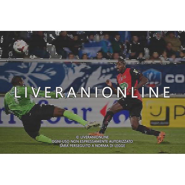 Abdoulaye DOUCOURE / Donovan LEON - 12.02.2014 - Auxerre / Rennes - 1/8emeFinale Coupe de France Photo : Dave Winter / Icon Sport AG ALDO LIVERANI SAS ONLY ITALY