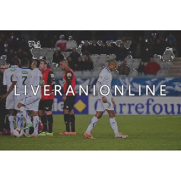 Carton rouge Yann BOE KANE - 12.02.2014 - Auxerre / Rennes - 1/8emeFinale Coupe de France Photo : Dave Winter / Icon Sport AG ALDO LIVERANI SAS ONLY ITALY