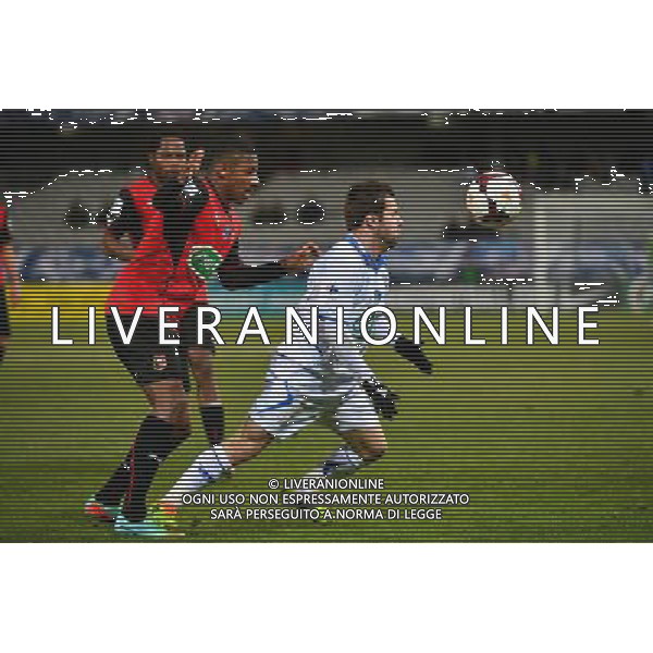 Frederic SAMMARITANO / Steven MOREIRA - 12.02.2014 - Auxerre / Rennes - 1/8emeFinale Coupe de France Photo : Dave Winter / Icon Sport AG ALDO LIVERANI SAS ONLY ITALY