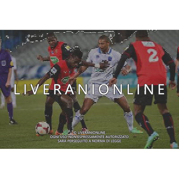 John BOYE / Sebastien HALLER - 12.02.2014 - Auxerre / Rennes - 1/8emeFinale Coupe de France Photo : Dave Winter / Icon Sport AG ALDO LIVERANI SAS ONLY ITALY