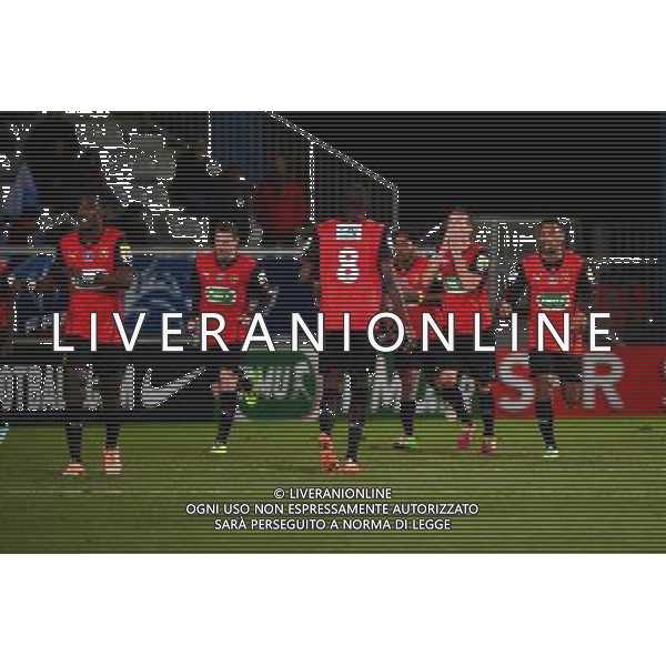 Joie Foued KADIR - 12.02.2014 - Auxerre / Rennes - 1/8emeFinale Coupe de France Photo : Dave Winter / Icon Sport AG ALDO LIVERANI SAS ONLY ITALY