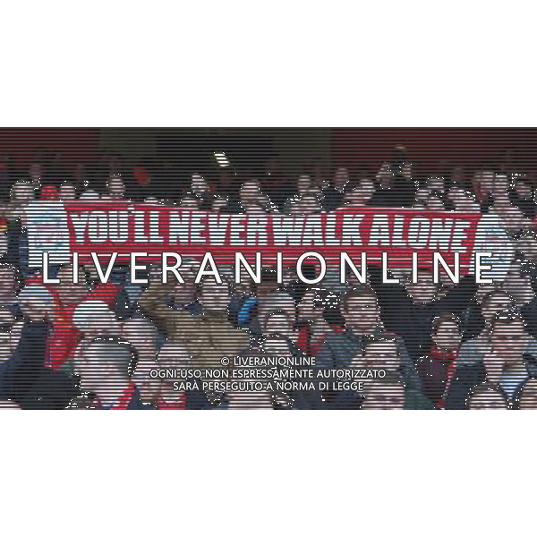 Liverpool Banner Photo by Kieran Galvin/CameraSport Football - FA Challenge Cup Fifth Round - Arsenal v Liverpool - Sunday 16th February 2014 - Emirates Stadium - London © CameraSport - 43 Linden Ave. Countesthorpe. Leicester. England. LE8 5PG - Tel: +44 (0) 116 277 4147 - admin@camerasport.com - www.camerasport.com AG ALDO LIVERANI SAS ONLY ITALY