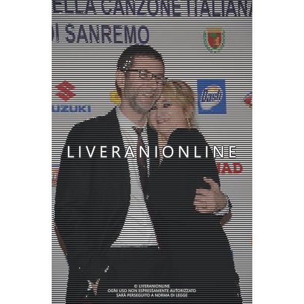 Conferenza Stampa del 64mo Festival della canzone di Sanremo (im) 17 febbraio 2014 Nella foto: Fabio Fazio con Luciana Littizzetto ©Gazzaniga/AGENZIA ALDO LIVERANI SAS