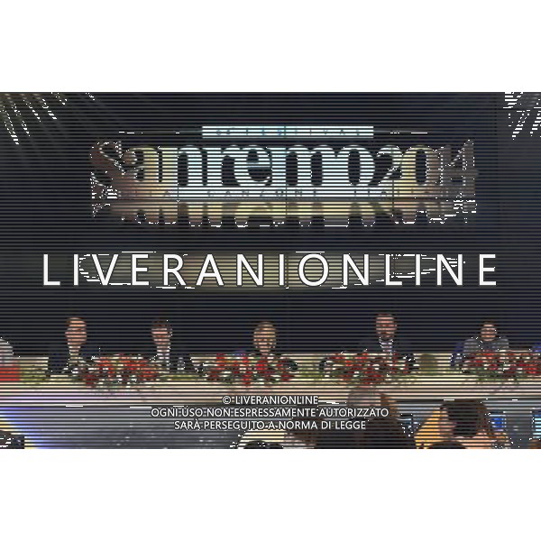 Conferenza Stampa del 64mo Festival della canzone di Sanremo (im) 17 febbraio 2014 Nella foto: Fabio Fazio con Luciana Littizzetto ©Gazzaniga/AGENZIA ALDO LIVERANI SAS