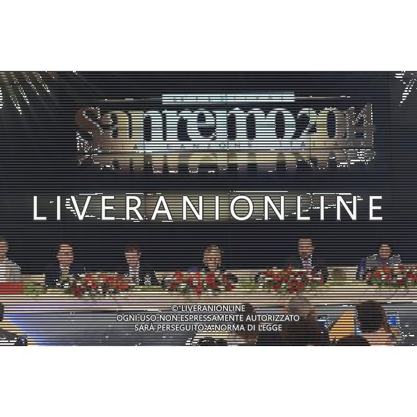 Conferenza Stampa del 64mo Festival della canzone di Sanremo (im) 17 febbraio 2014 Nella foto: Fabio Fazio con Luciana Littizzetto ©Gazzaniga/AGENZIA ALDO LIVERANI SAS