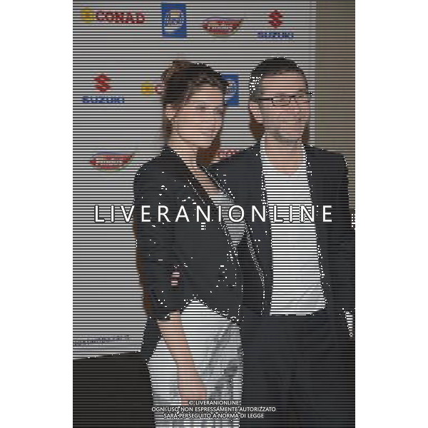 64ma edizione del Festival di Sanremo 18 febbraio 2014 Nella foto: Laetitia Casta e Fabio Fazio ©gazzaniga/AGENZIA ALDO LIVERANI SAS