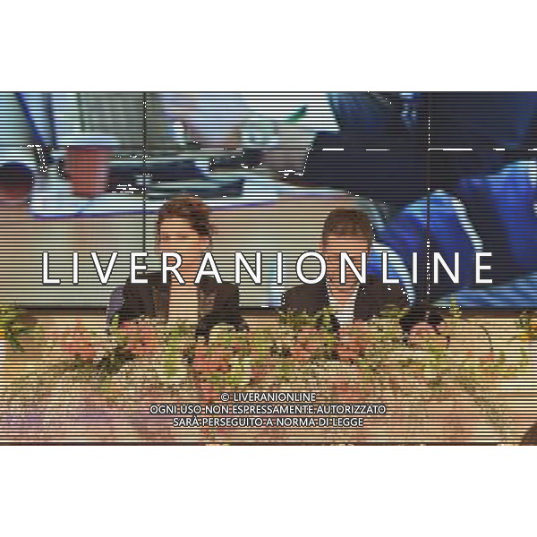 64ma edizione del Festival di Sanremo 18 febbraio 2014 Nella foto: Laetitia Casta, Fabio Fazio in conferenza stampa ©gazzaniga/AGENZIA ALDO LIVERANI SAS