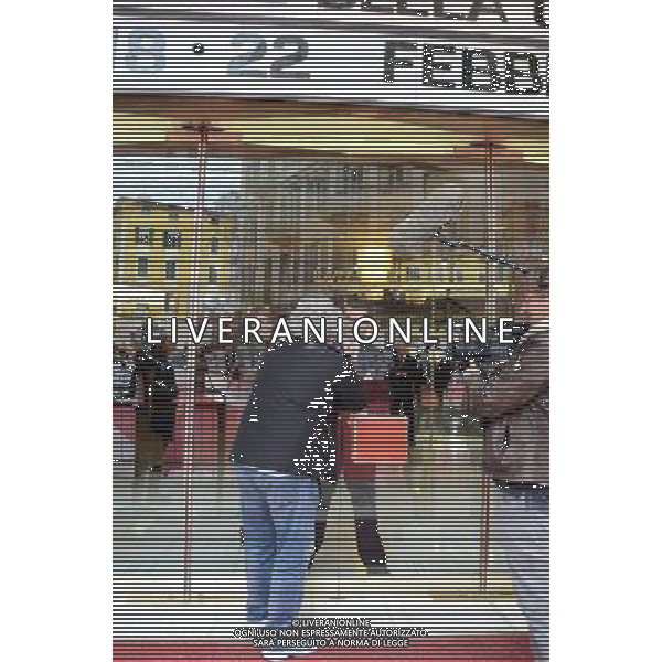 64ma edizione del Festival di Sanremo 18 febbraio 2014 Nella foto: il Sosia Beppe Grillo davanti all\'Ariston ©gazzaniga/AGENZIA ALDO LIVERANI SAS